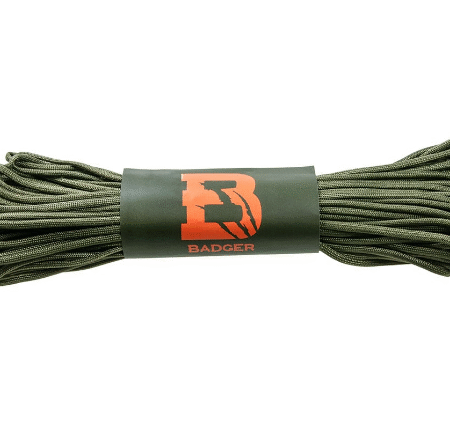 Parakordinė virvė „Badger Outdoor 550“ 30 m – alyvuogių spalvos